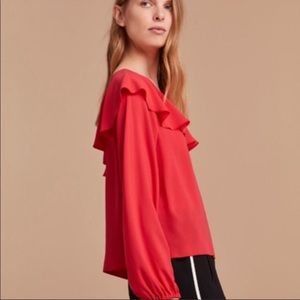 Wilfred Aritizia Off Shoulder Blouse Red XS